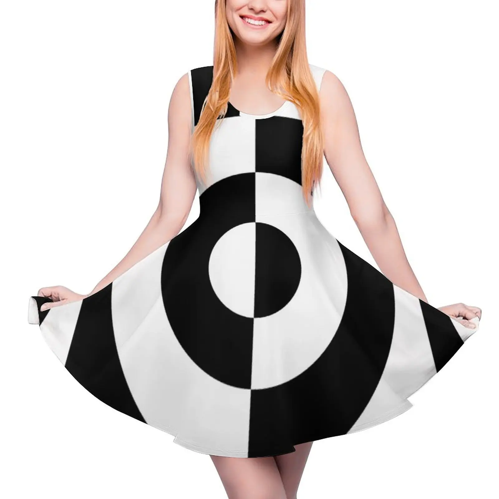 Mod Target - Black & White Retro Invert Sleeveless Dress Womens summer suit Womens dress Summer dresses for women