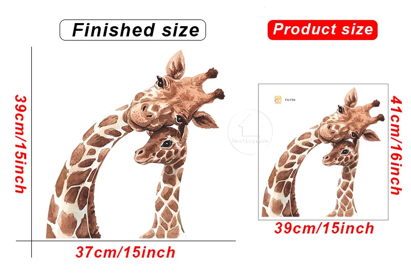 Lovely Giraffe Removable Wall Stickers Home PVC Decals Mural for Nursery Kids Baby Bedroom Living Room Wallpaper Decor