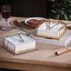 Napkin Paper Holder Bar Restaurant Hotel Napkin Organizer Black/White/Gold Tissue Storage Rack Square Solid Wood Tissue Holder 4