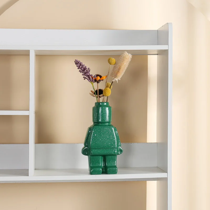 Hot European Resin Statue Creativity Block Man TV Cabinet Desktop Flower Vase Modern Home Decoration Accessories for Living Room 2