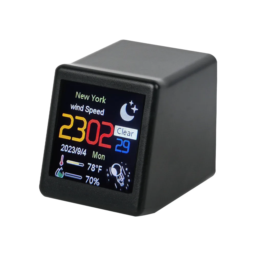 

Mini LED LCD Display Tracker Time in Real Time On WIFI Desktop Gadget Weather Clock