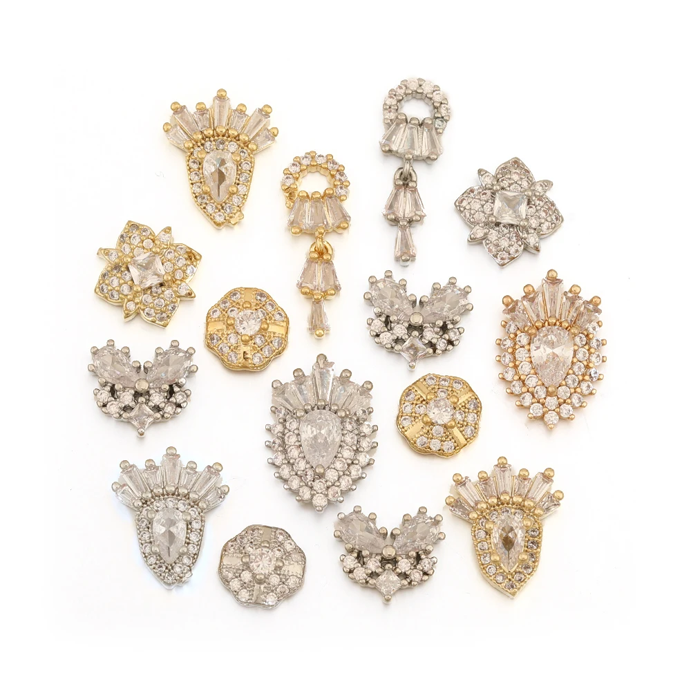 Cordial Design 40Pcs Jewelry Accessories/Hand Made/Cubic Zirconia Charms/Genuine Gold Plating/DIY Making/Fingernail Findings - cordial