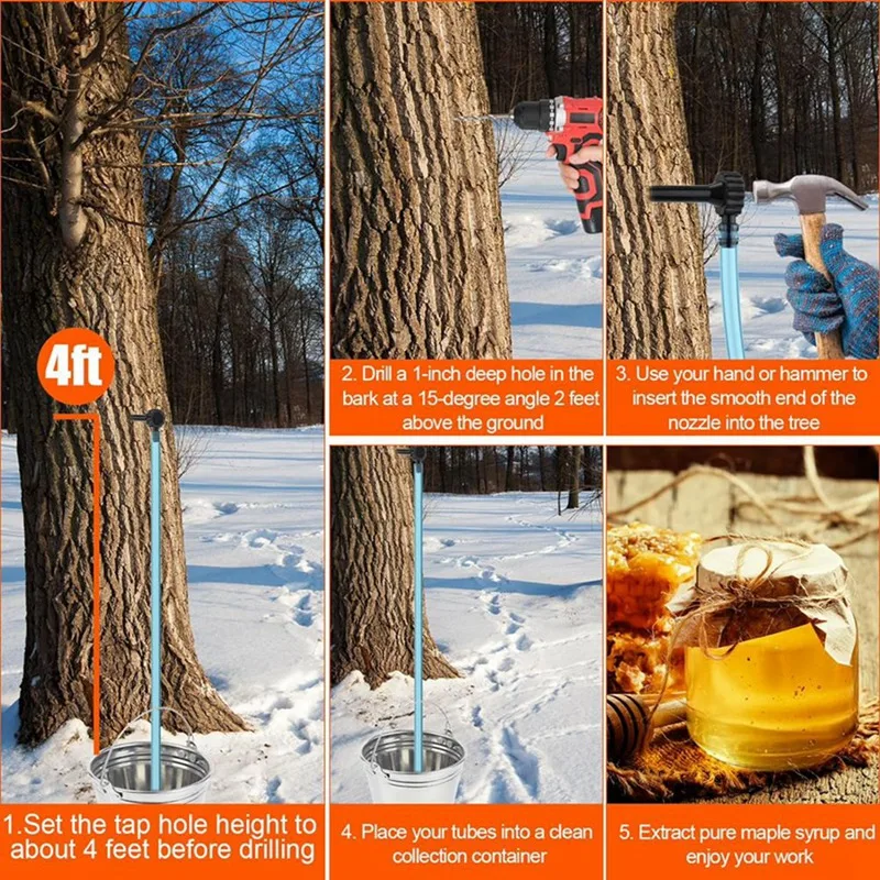AA81-Maple Syrup Tapping Kit Maple Tap And Food Grade Dropper Extractor For Maple Syrup Supplies