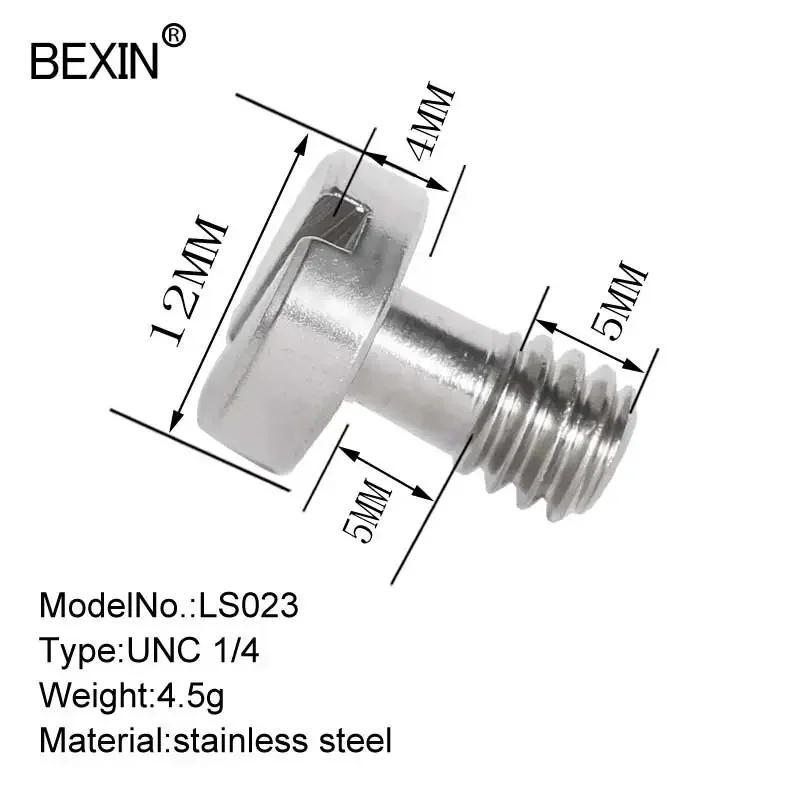 BEXIN ringless 1/4 screw is made of iron or stainless steel for Quick release plate DSLRS camera photography tripod camera quick release plate