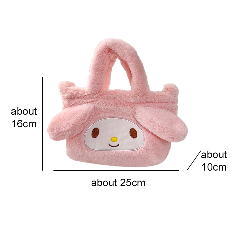 Sanrio Shoulder Bag Plush Kuromi Handbag My Melody Kawaii Hello Kitty Backpack Makeup Pouch Women Gift Girl Tote Bag