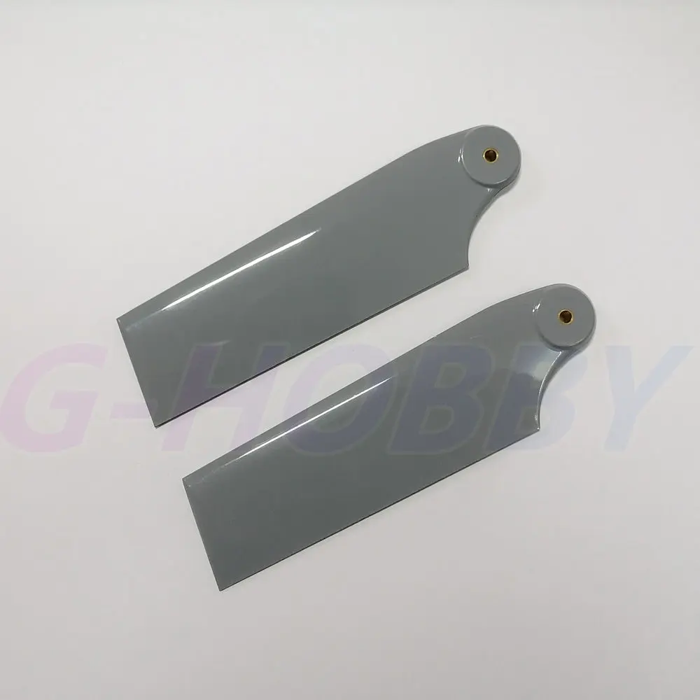 Pales de rotor arrière en fibre de carbone pour hélicoptère RC, 95mm et 105mm côte à côte, avec vis de fixation.