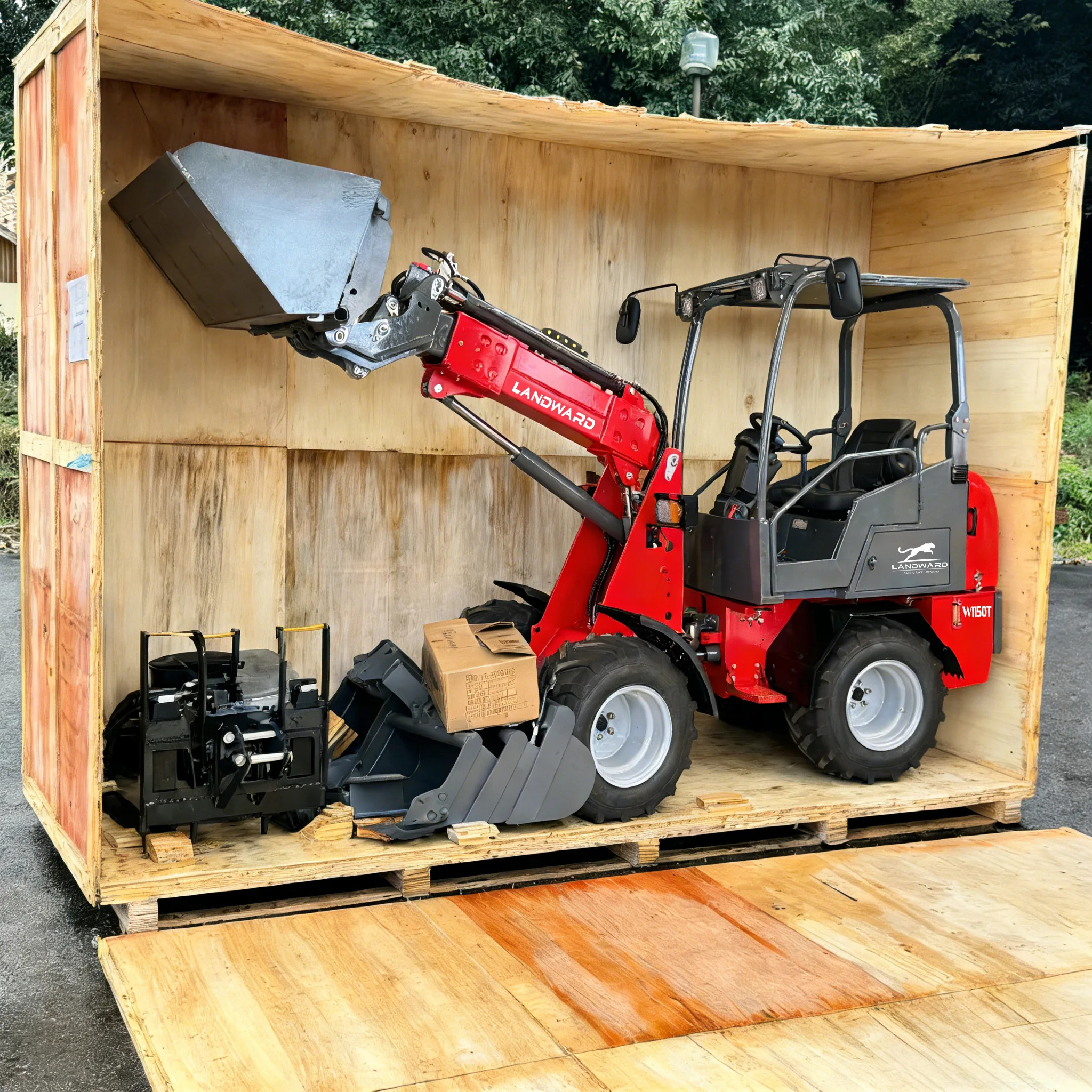 Farm loader diesel Kubota engine mini loader Euro5 EPA wheeled mini loader hydraulic 4×4 compact loader 2 ton loaders customized