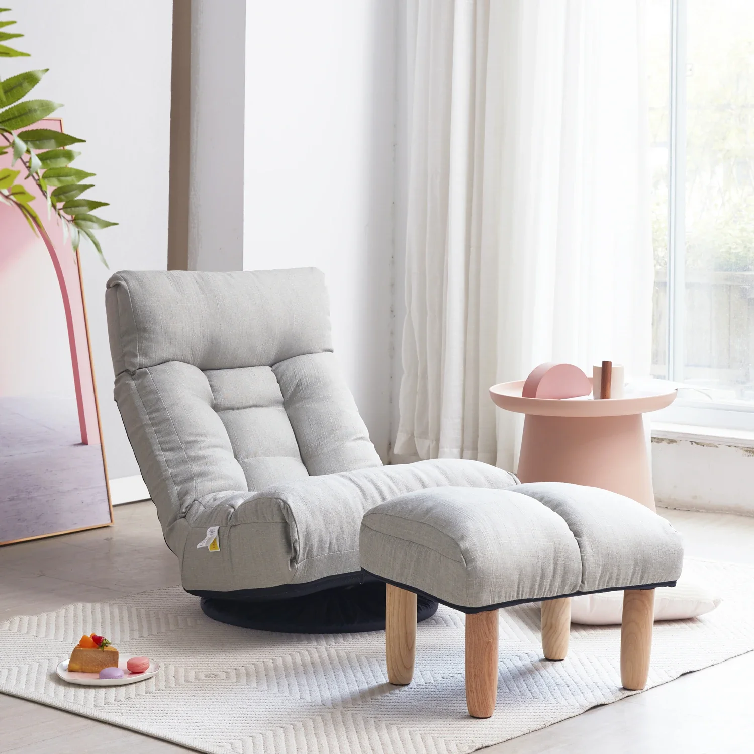 

Adjustable Japanese lazy sofa reclining chair for balcony, tatami leisure sofa.