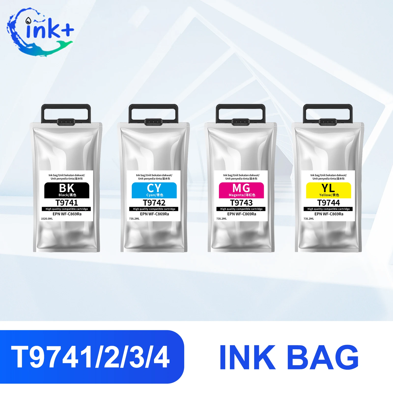 

T974 T9741 T9742 T9743 T9744 Premium Color Compatible Ink Bag Cartridge for Epson WF-C869Ra WF-C869 Series