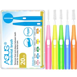 20Pcs 0.6-1.5mm Retractable Toothbrush Health Care Teeth Whitening Interdental Slot Cleaners Orthodontic Dental Tooth Brush