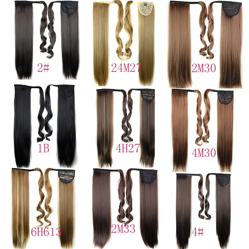 

Synthetic Ponytails Clip In On Hair Extensions Pony tail 24inch 100g synthetic straight hair pieces more 13colors Optional