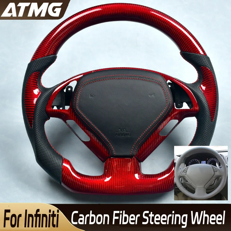 

Customized Carbon Fiber Steering Wheel Model Fit for Infiniti G37 2009 2010 2011 2012 2013 Support Customization