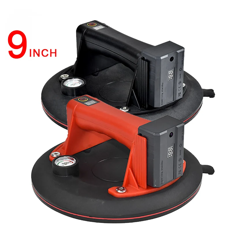 

9 Inch Electric Vacuum Suction Cup Lifter 200KG Load Capacity Heavy-Duty Hand-Held Glass Lifter for Moving Large Granite Tile