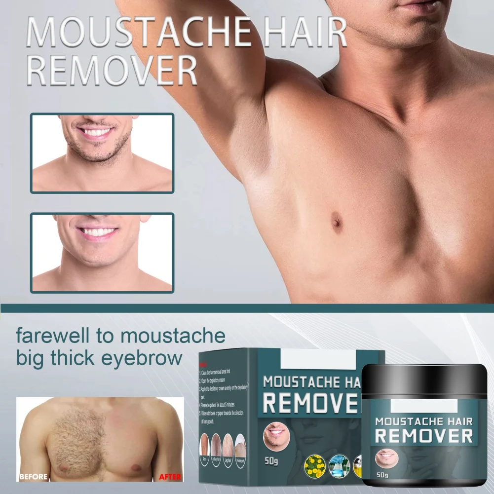 50g Painless Men Permanent Hair Removal Cream Gel Depilatory Armpit Inhibitor Beauty Health Whitening Legs Arms Chest Growth