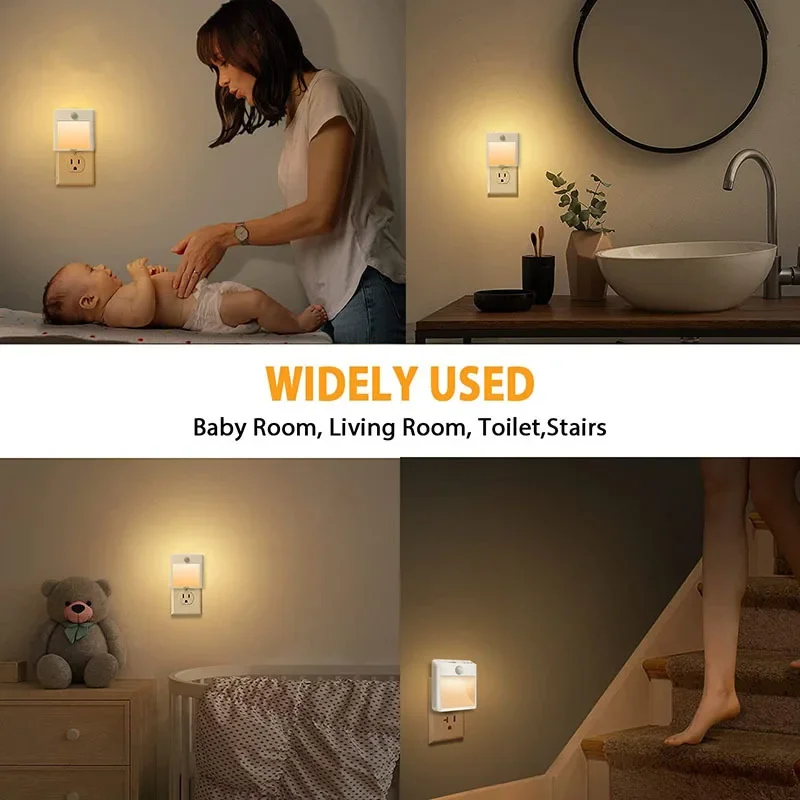Dimmable LED Motion Sensor Night Lights - Warm White Ambient Lighting