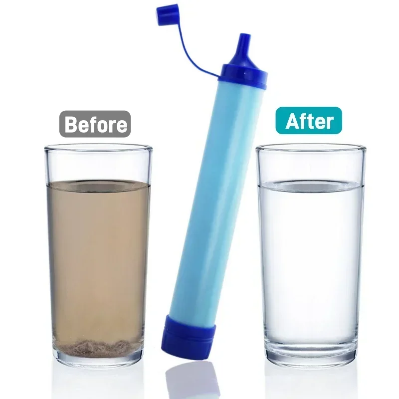 Portable Water Filter for Hiking Camping Travel and Emergency Preparedness Removes 99.9% of bacteria parasites microplastics