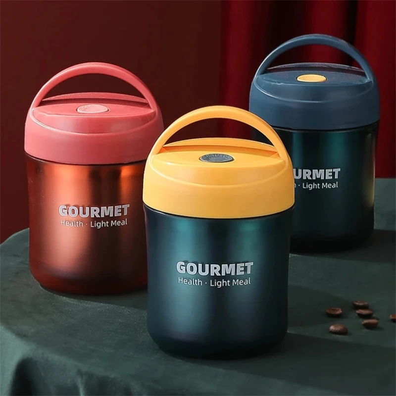 

500ML Stainless Steel Food Thermal Insulated Container Portable Breakfast Box Lunchbox Leakproof Soup Thermos Cup Vacuum Flasks