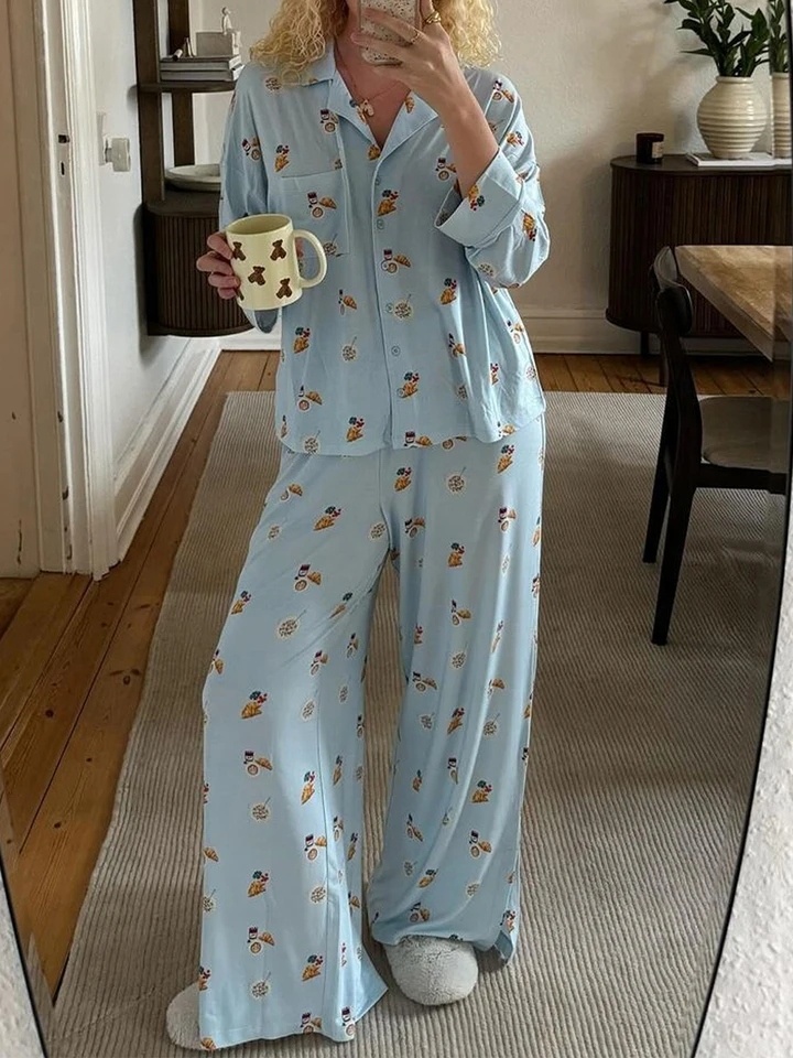 YIWAWQIAN Pigiaa Donna in Raso di Seta A aniche Lunghe Loungewear