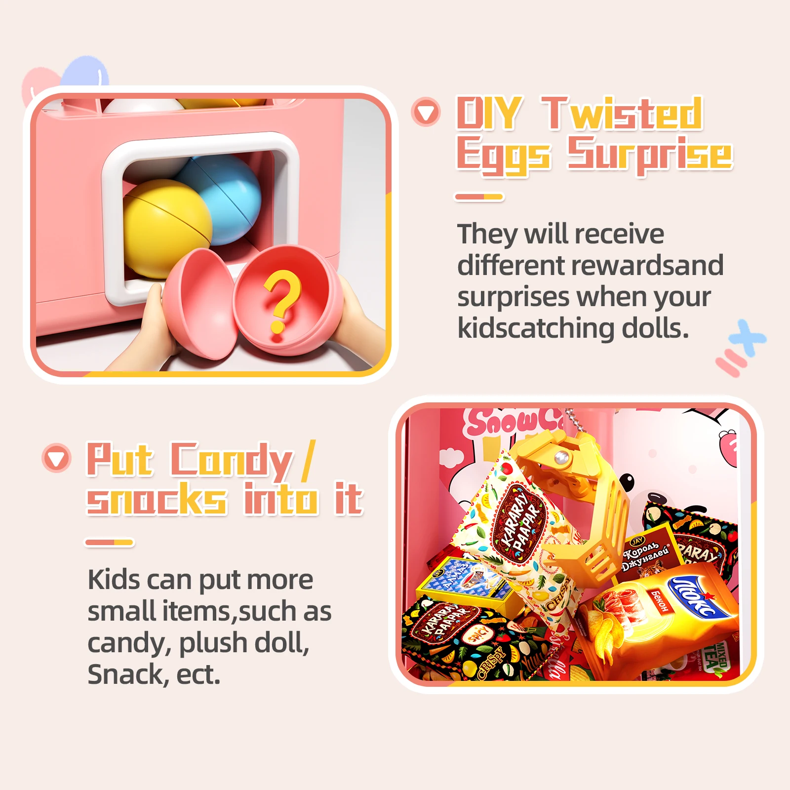 New children's claw machine toy large household clip doll small egg twisting machine boys and girls toys 4