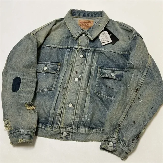 24ss Vintage SAINT MICHAEL Denim Jacket Women 1:1 Top Quality 