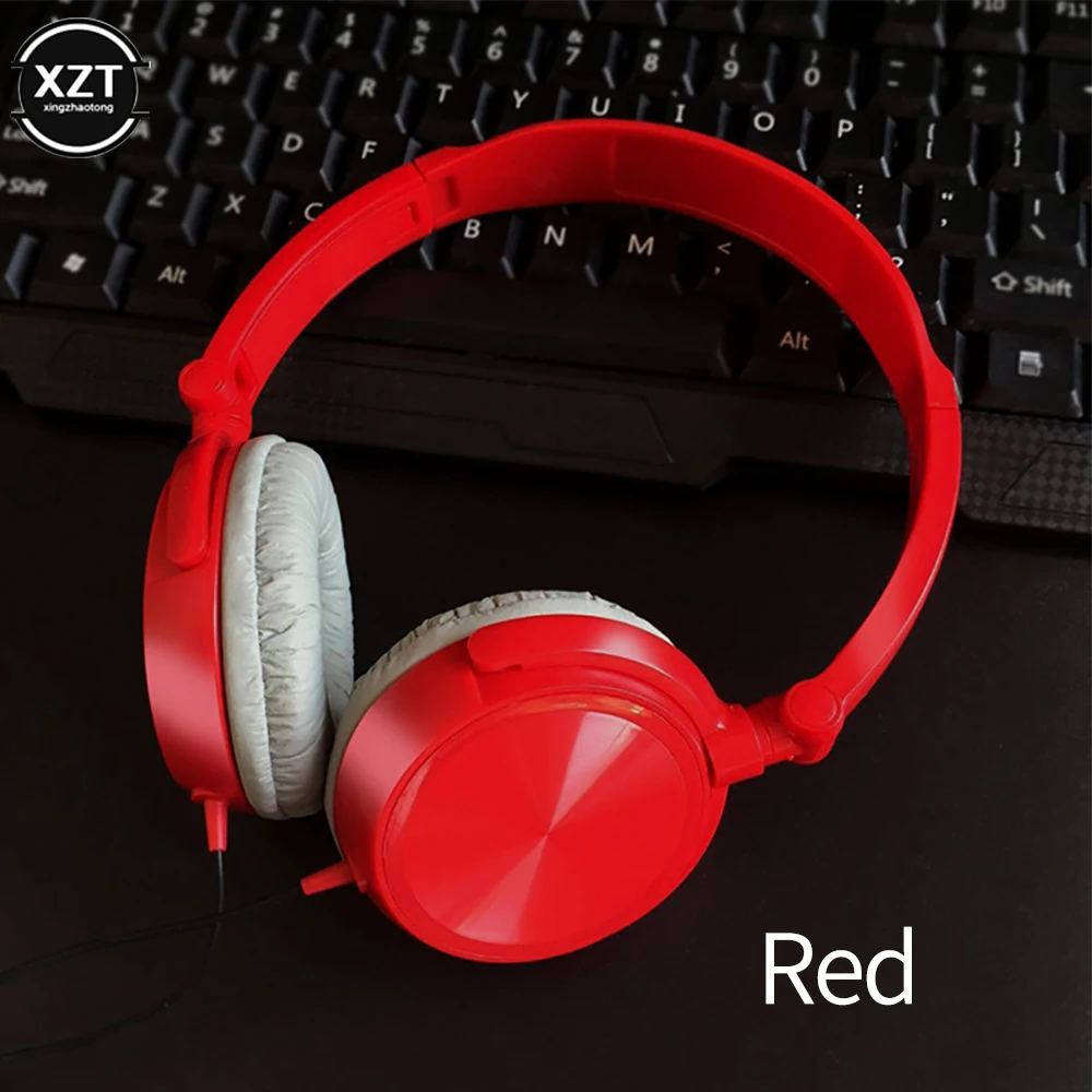 Wired Headphones Over Ear Headsets HD Sound Bass HiFi Sound Music Stereo Earphone Flexible Adjustable Headset for PC Phone 2