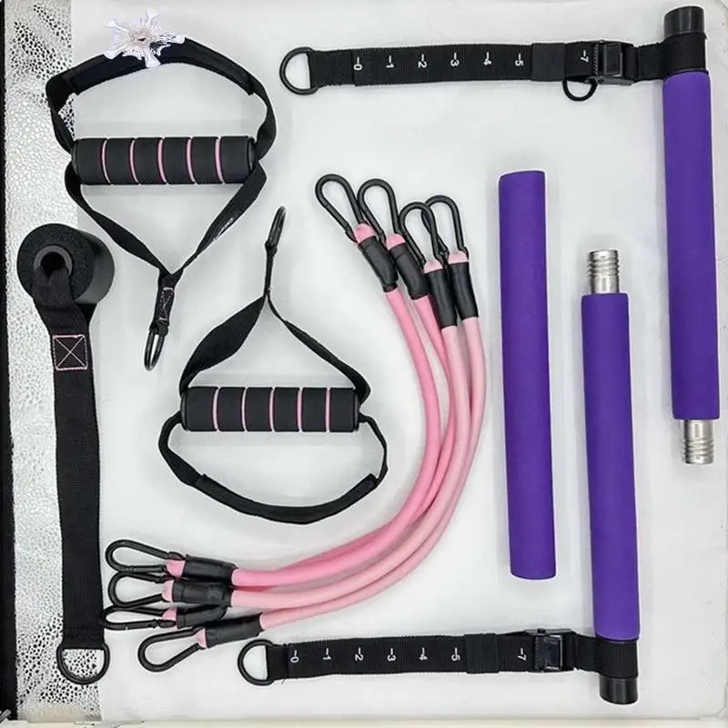 Pilates Bar Kit With Resistance Bands, Multifunctional Yoga Pilates Bar Home Gym Resistance Kit