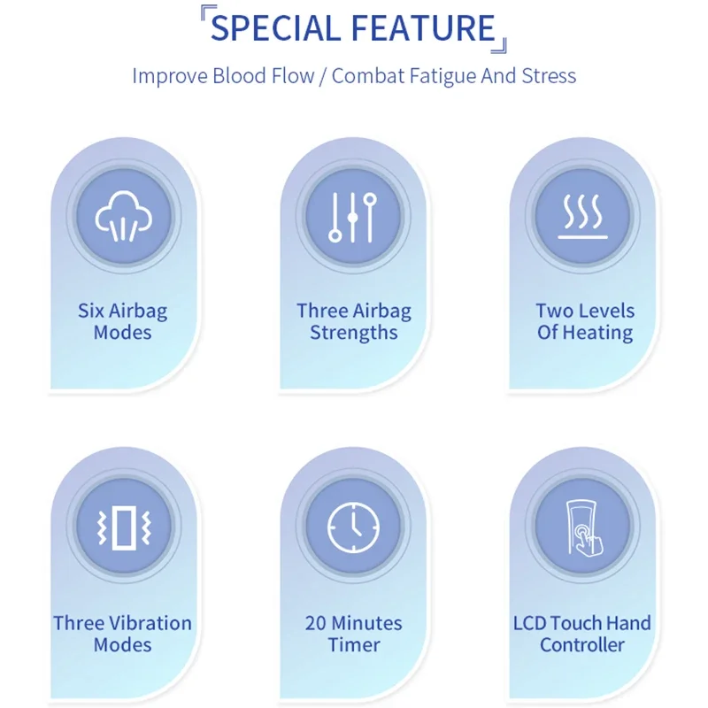 Massaggiatore per gambe e piedi FODRK360° con pressione dell'aria, favorisce la circolazione sanguigna, massaggiatore per il corpo, rilassamento muscolare e linfatico_voghion.com
