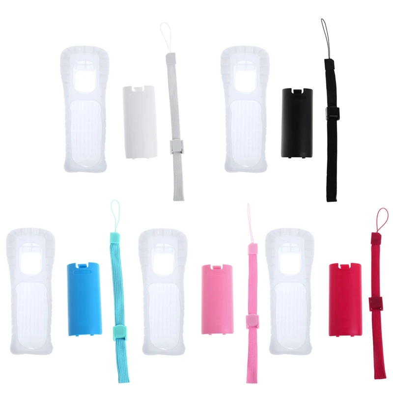 

1Set Silicone Rubber Protective Skin for Case Cover with Wrist Strap Replacewment for Wii Remote Controller