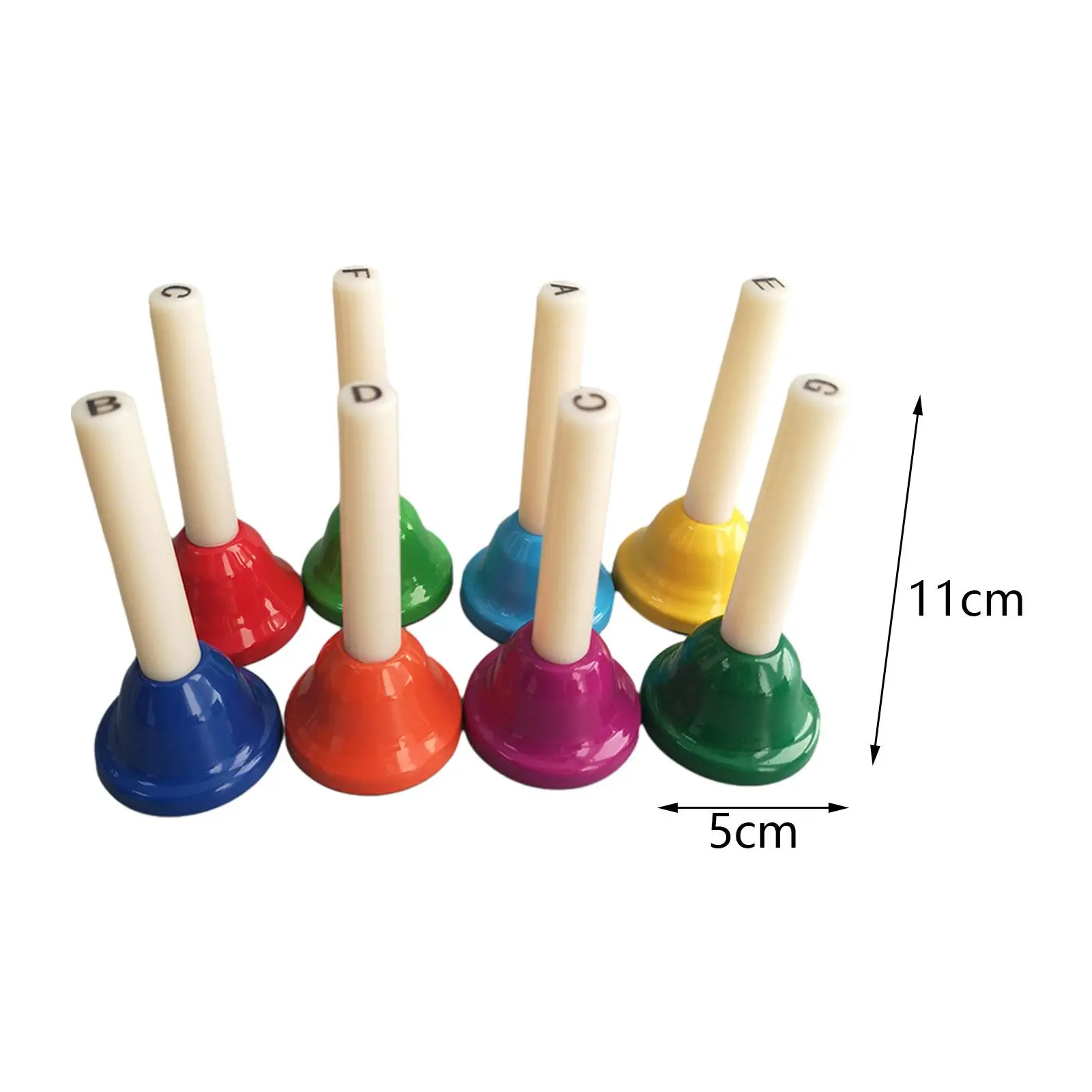 Hand Bell Children Percussion Instruments 8 Pieces 8 Note Hand Bells for Kids Diatonic Metal Bells Kids Music Toys for