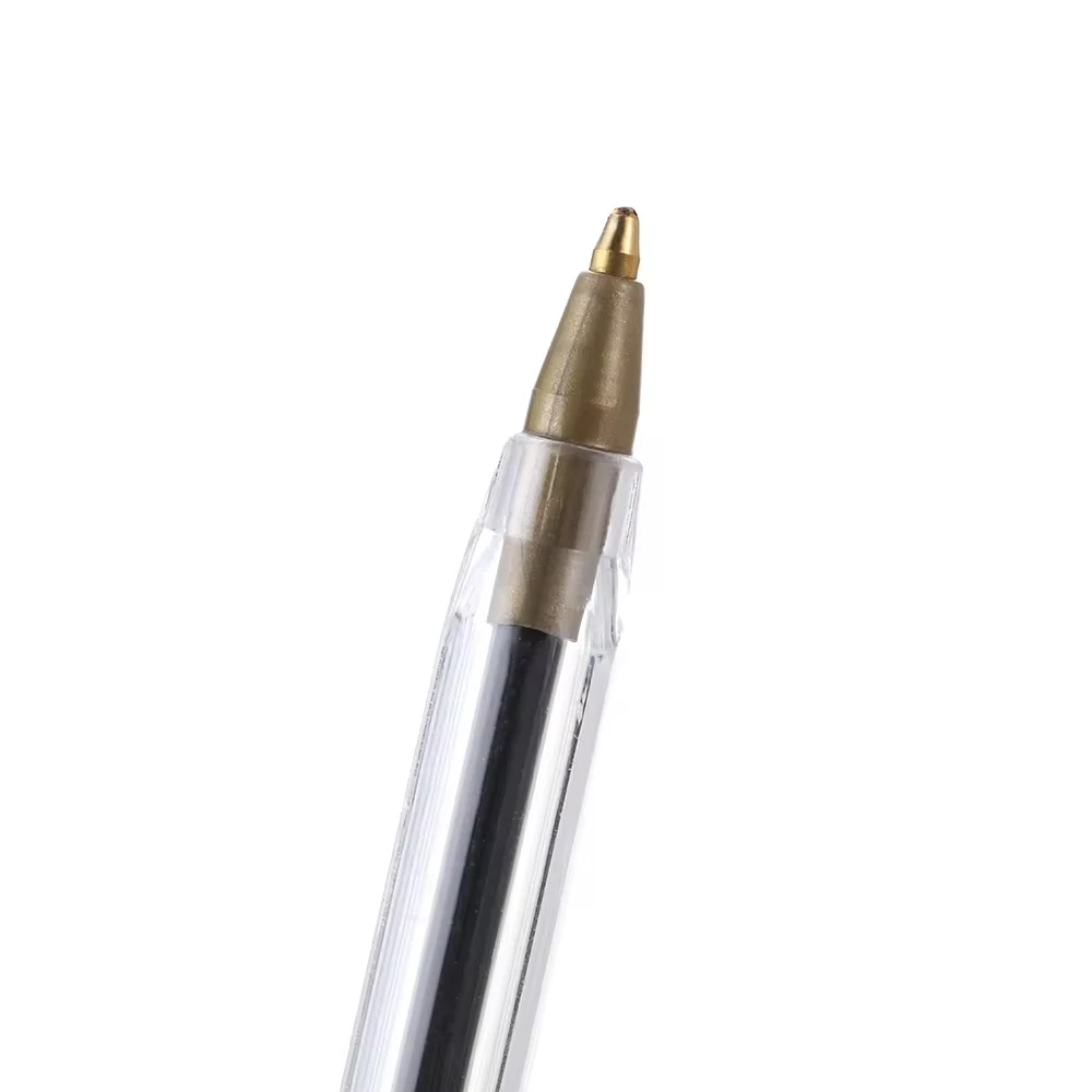 50Pcs 볼펜 1.0mm 블루 블랙 플라스틱 볼 포인트 펜 학생 선물 학교 사무 용품 오래 지속되는 부드러운 쓰기