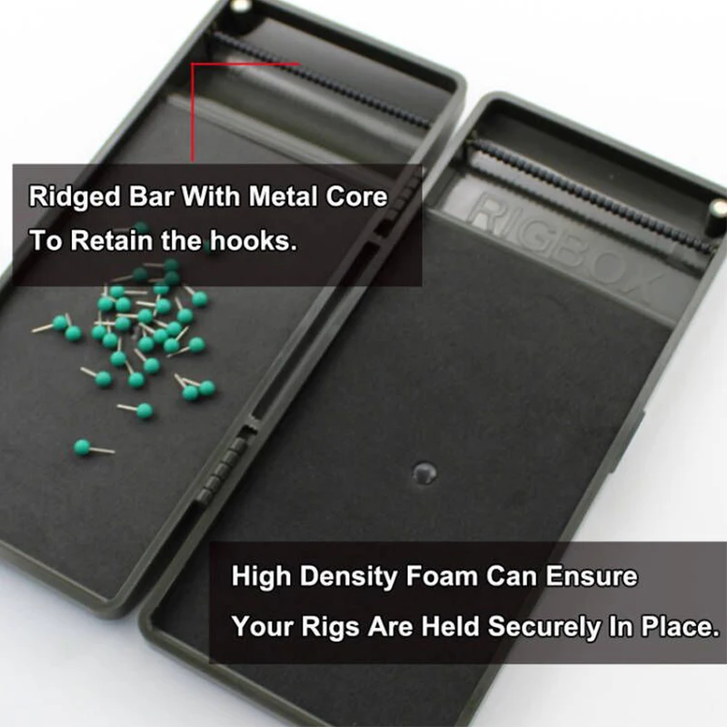 Ronnie Rig Storage Box 용 Rig Stop pin이있는 잉어 낚시 터미널 태클 박스 Black Feeder Fishing Accessories Rig Case