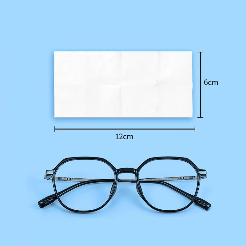 100pcs Glasses Cleaning Lens Wipes Sunglasses Mobile Phone Screen Wipes Pre-Moistened Individually Wrapped No Scratches Stripes 4