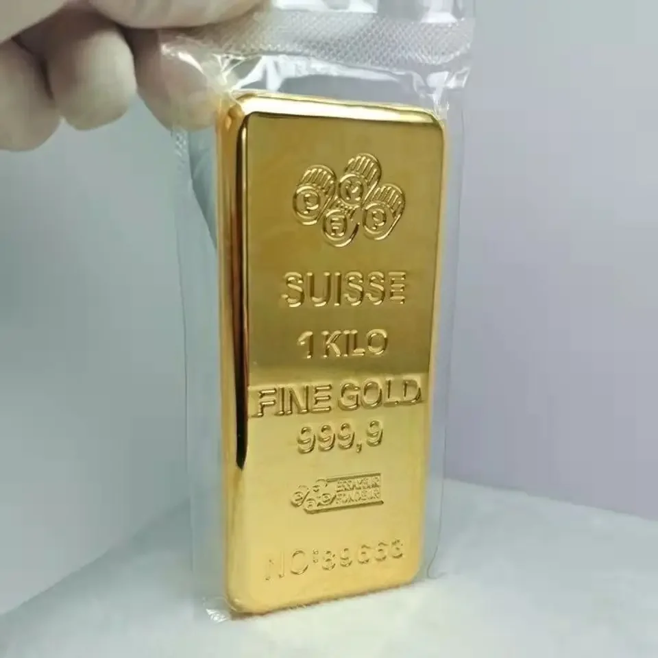 1:1 コピースイス 1 キロ/1000 グラム 24 k ゴールドバー地金レプリカ