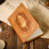 Retro A5 notebook printed leather cover notepad work meeting minutes golden edge 1