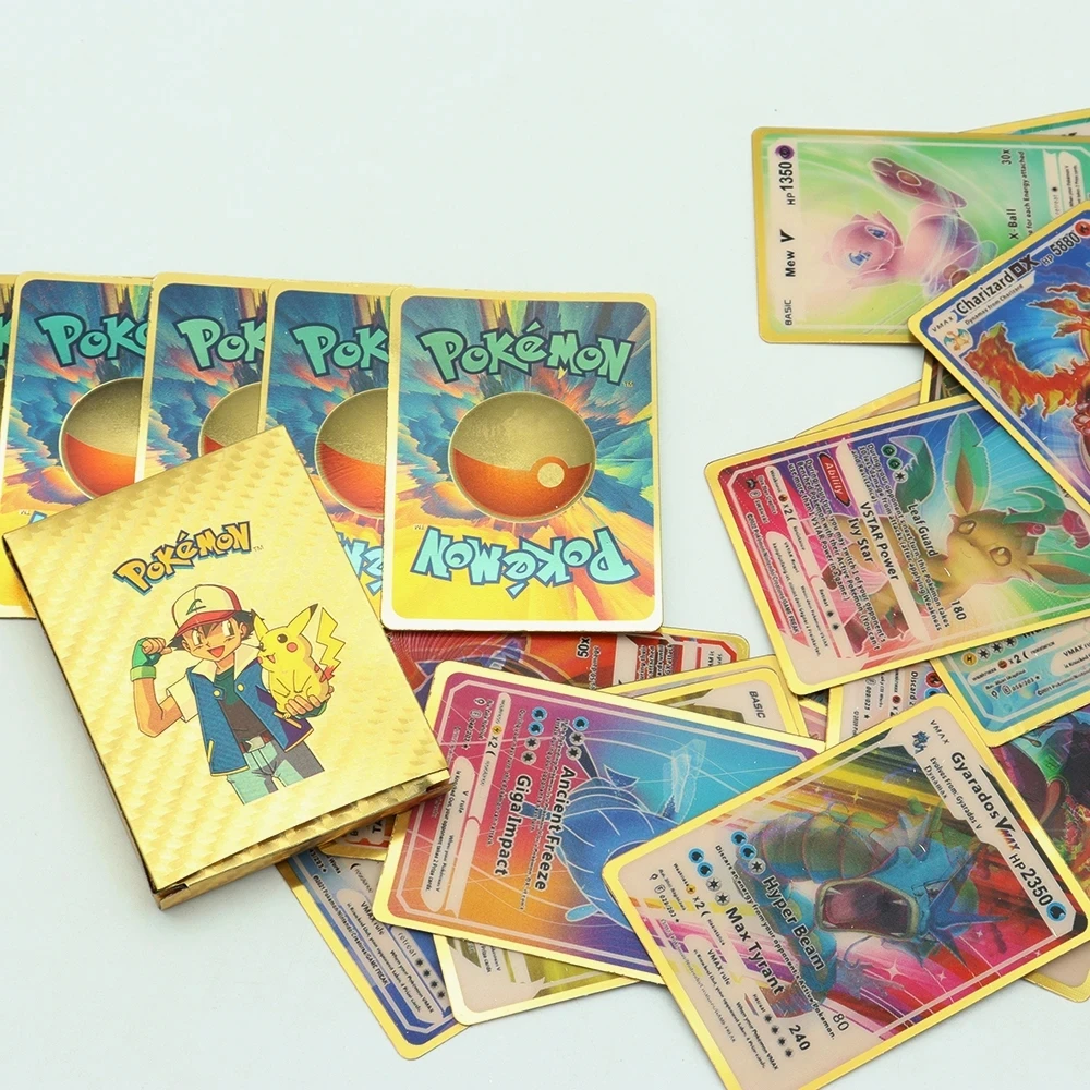 10 Pz/Set Pokemon 3D Shining Rainbow Cards English Vmax Gx Charizard Pikachu Trading Game Collect Card Kids To Gift