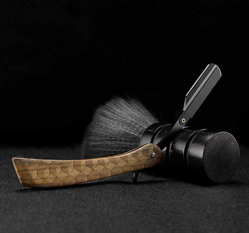 Men Professional Manual Shaver Straight Edge Stainless Steel Barber Razor Folding Shaving Shave Beard Cutter with Blade 6