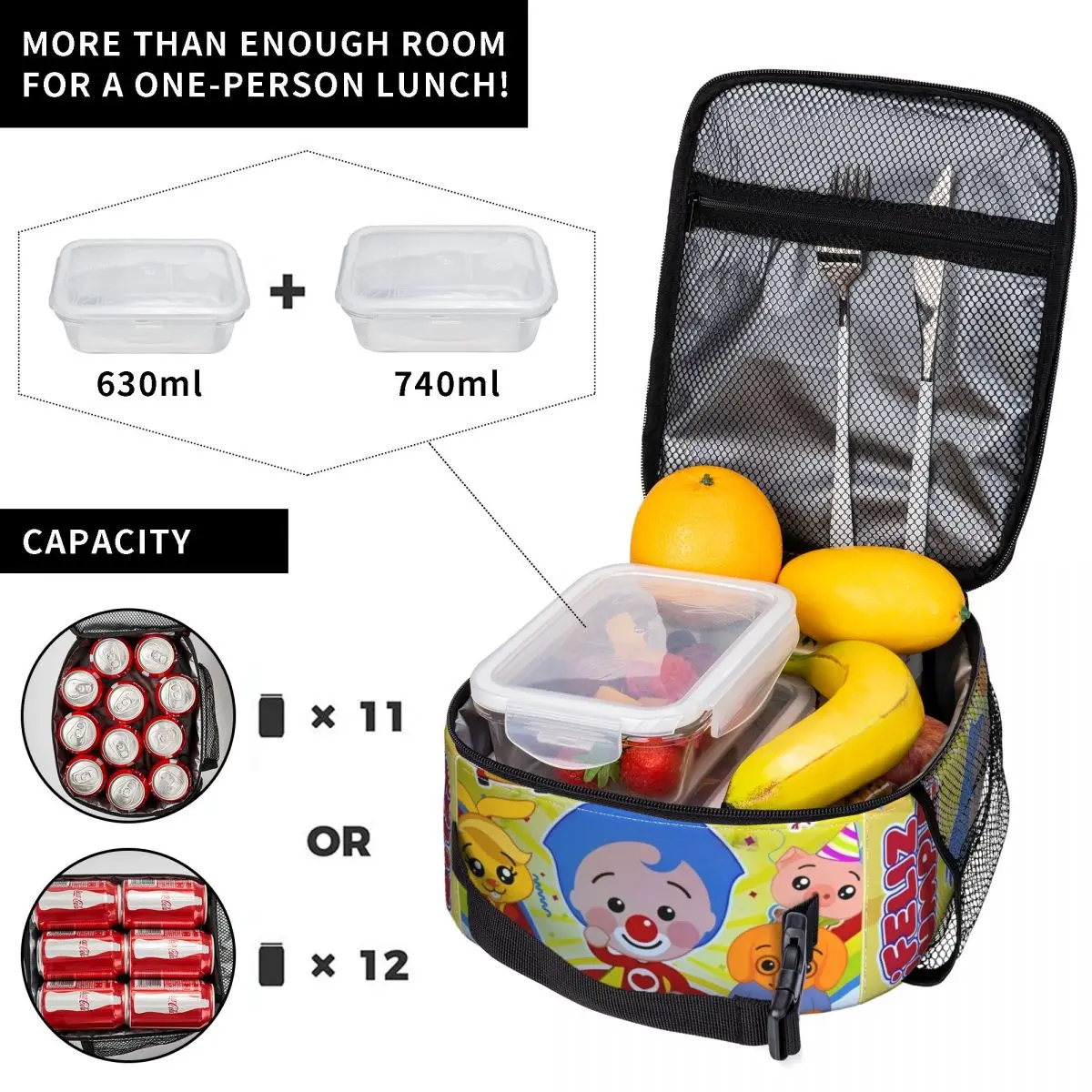 Plim-Plims Merch Insulated Lunch Bag For Work Storage Food Boxes Portable Cooler Thermal Lunch Boxes