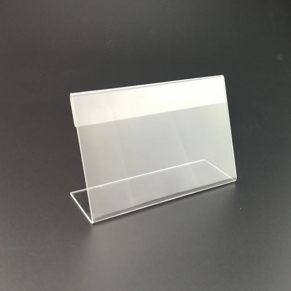 6x4cm Acrylic Shelf Sign Stands Holder Price Sign Standss Premium Plastic Transparent Price Sign Stands With Price Card L-Type
