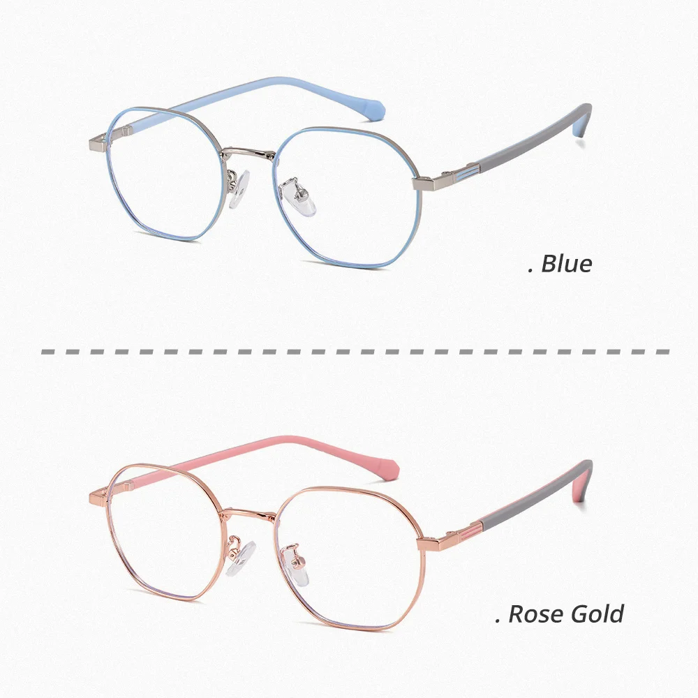 Ralferty Kids Eyeglasses Frame Child Anti Blue Light Zero Optical Frame Metal Myopia Prescription Glasses Eyewear