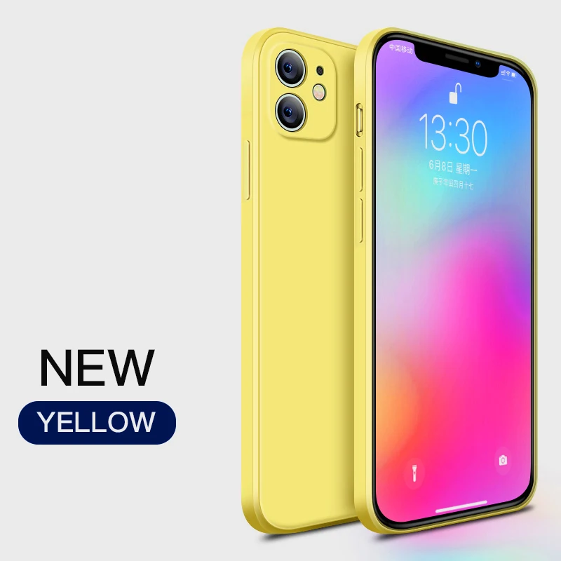 thumbnail image 1 of Funda de silicona líquida con borde cuadrado Original para iPhone, 15, 14, 13, 12, 11 Pro Max, Xs, XR, 7 Plus, 15Pro, protección de lente con logotipo, 1 of 5