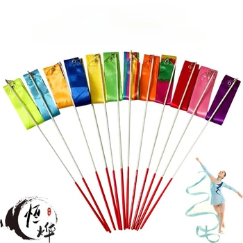 2/4/6 Metri Ginnastica Nastri Colorati Arte Ginnastica Danza Nastro per Balletto Danza Twirling Ginnastica Attrezzature per l'allenamento