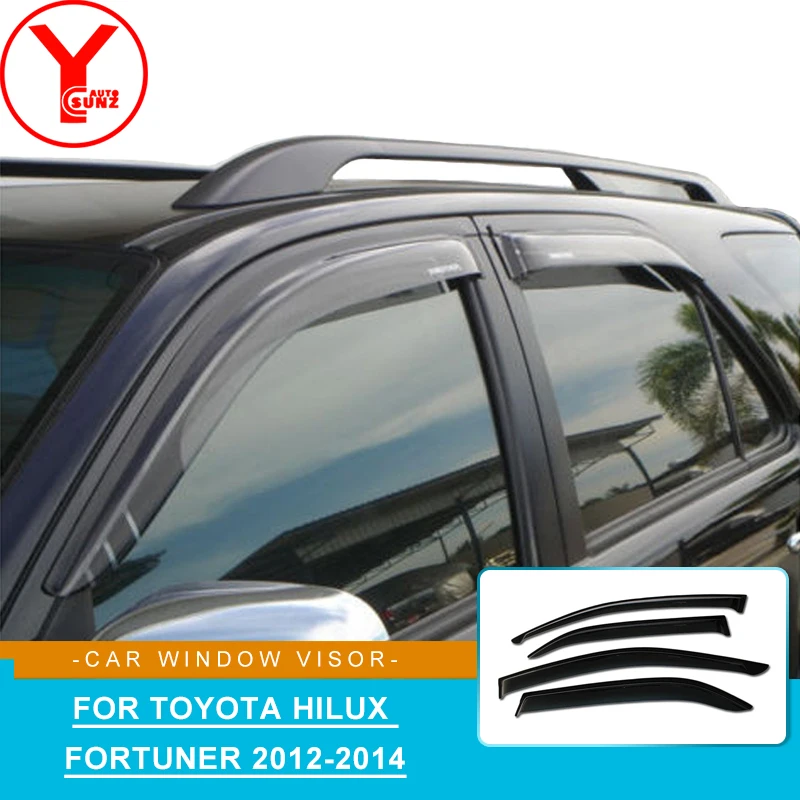 

side window wind deflector shield for Toyota hilux fortuner sw4 2012 2013 2014 visor protector car rain guard accessories YCSUNZ
