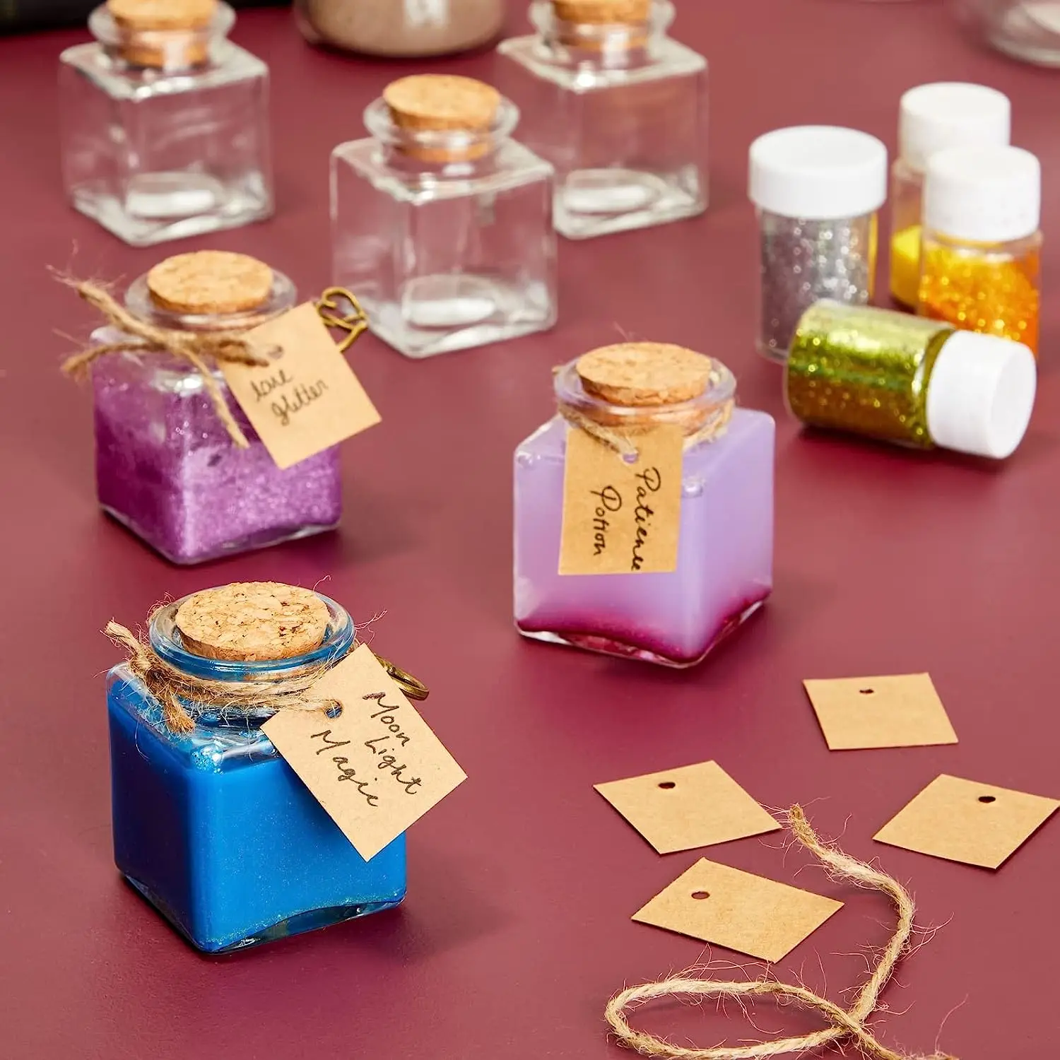 Mini Glass Jars with Cork Stoppers, Small Jars with Cork Jars for Gift Favors, Spices, Herbs, Glitter, DIY Crafts 4