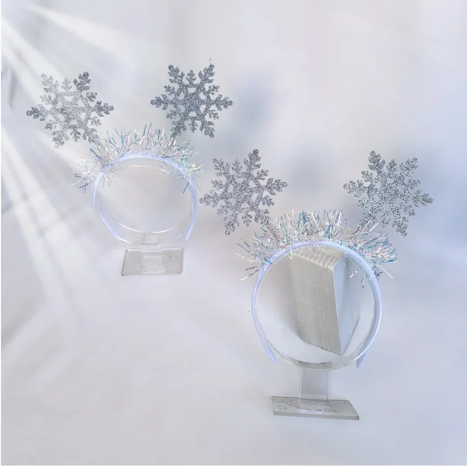 Christmas Headband Snowflake Headwear Xmas Tree Hair Band Christmas Decorations for Home Girls Women New Year Gifts