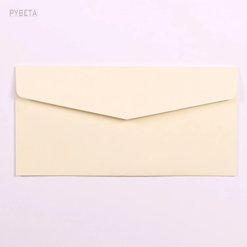 50pcs- 22*11cm 120gsm Kraft Paper Letters Envelope Wedding Business Invitation---kraft white black beige color