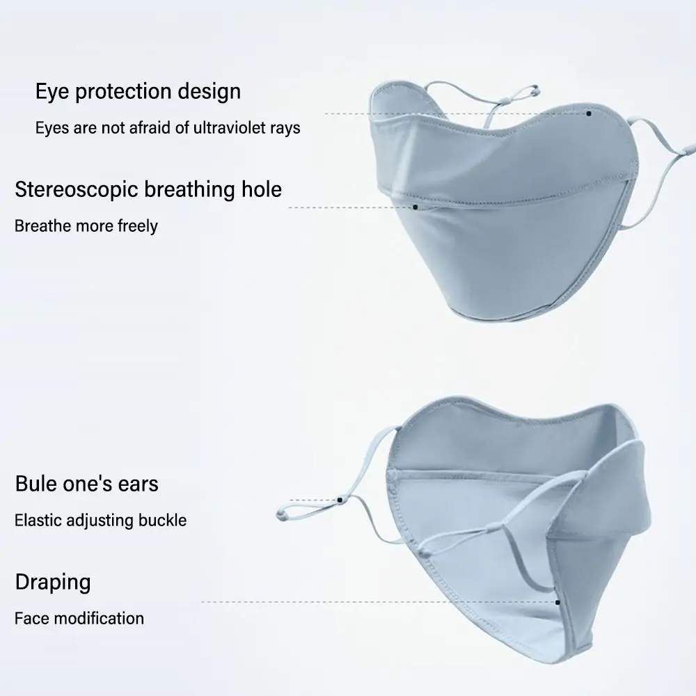 Gradient Color Ultraviolet-proof Face Mask Ice Silk Multicolor Sports Mask Breathable Eye Corner Protection Sunscreen