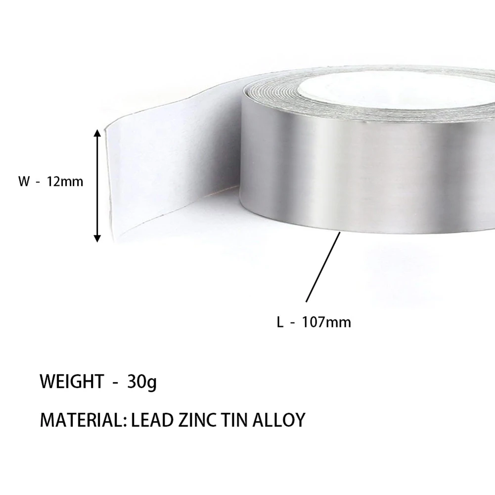 1 Roll Golf Adhesive Lead Tape Lead Weights Golf Club Tennis Racket Iron Putter Tennis Badminton Racket Lead Weight Tape