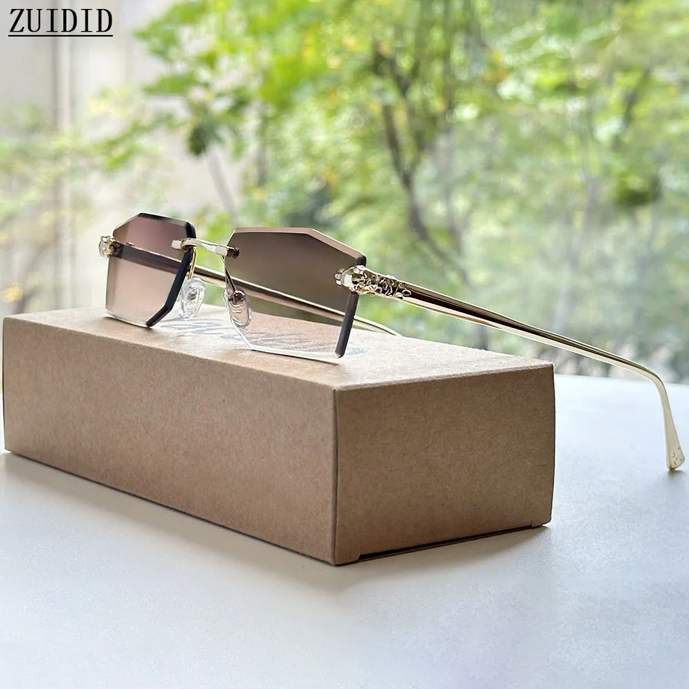 2026 randlose Sonnenbrille Frauen Vintage Luxus Mode Gläser Shades Dropshipping Luxe Lentes De Sol Mujer Lunette Soleil Femme