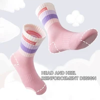 5Pairs 1-14Years High-End Girl's Mid-tube Socks High Elasticity Wearing Long Johns Without Squeezing Your Legs Athletic Socks 2
