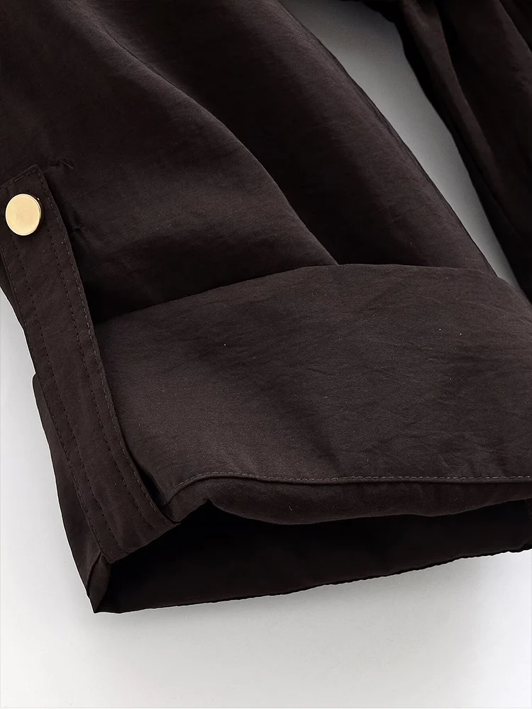 2025 Women Jacket Fashion Cargo Drawstring Waist Short Coats Women Casual High Street Long Sleeve Zipper New Jackets Outerwear